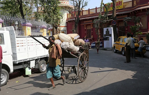 Motorista Rickshaw em Kolkata — Fotografia de Stock