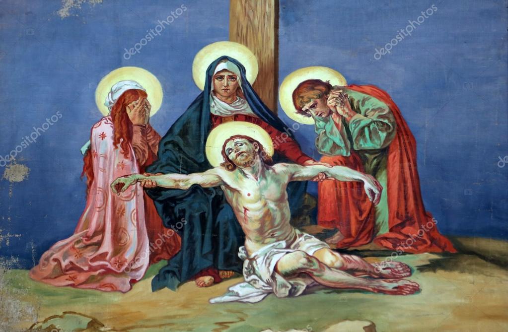 Le Stazioni Della Via Crucis 13 stazioni della via Crucis, corpo di Gesù viene rimosso dalla croce