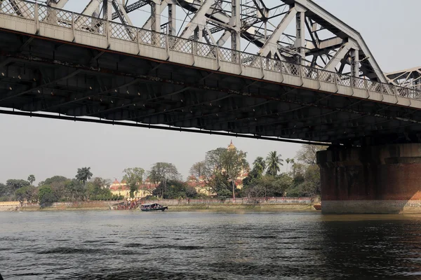 Most přes řeku, vivekananda setu, Kalkata — Stock fotografie