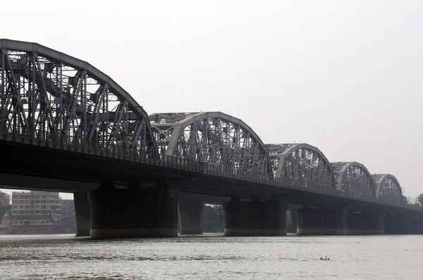 Bridge across the river, Vivekananda Setu, Kolkata — Stock Photo, Image