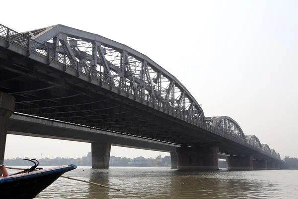 Most přes řeku, vivekananda setu, Kalkata — Stock fotografie