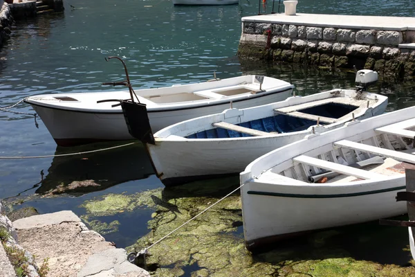 Altes weißes Holzboot — Stockfoto