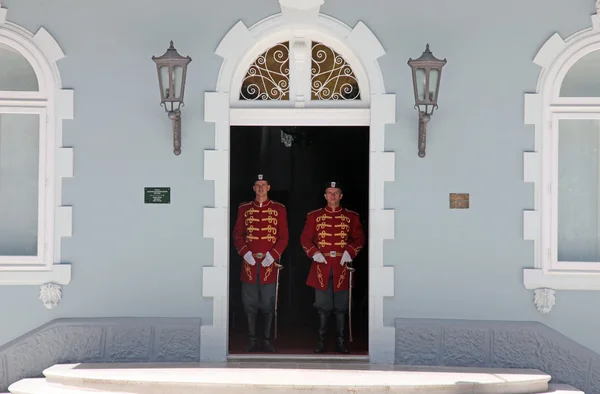 Cetinje Karadağ'ın eski başkenti olarak Karadağ Cumhuriyeti Başkanı'nın residence — Stok fotoğraf