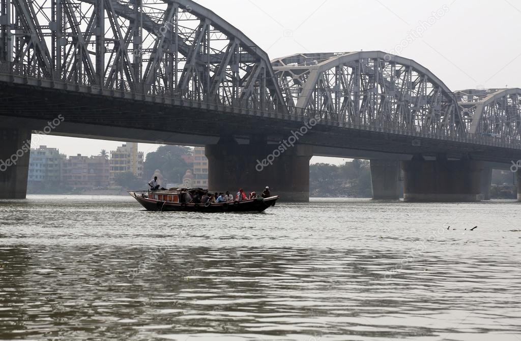 Bridge across the river, Vivekananda Setu, Kolkata