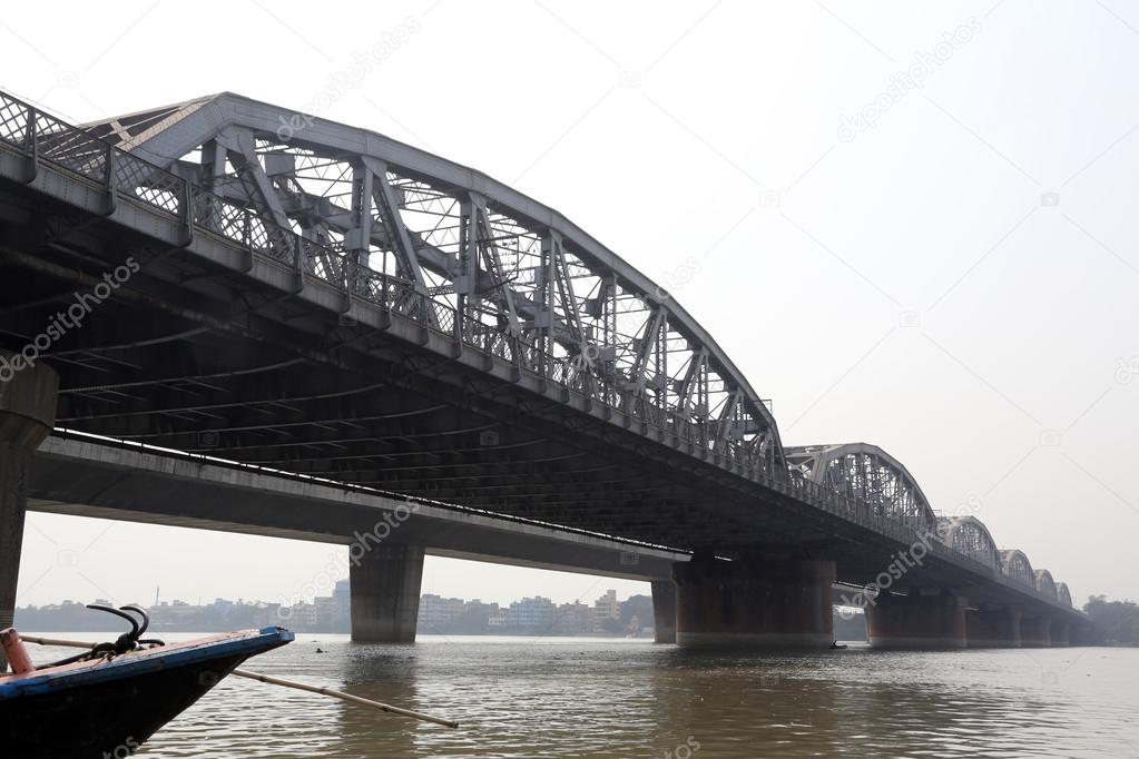 Bridge across the river, Vivekananda Setu, Kolkata