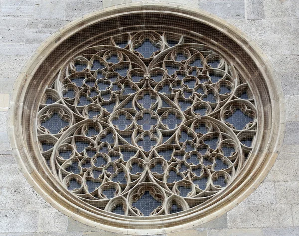 Janela de rosa na Catedral de St. Stephens em Viena — Fotografia de Stock