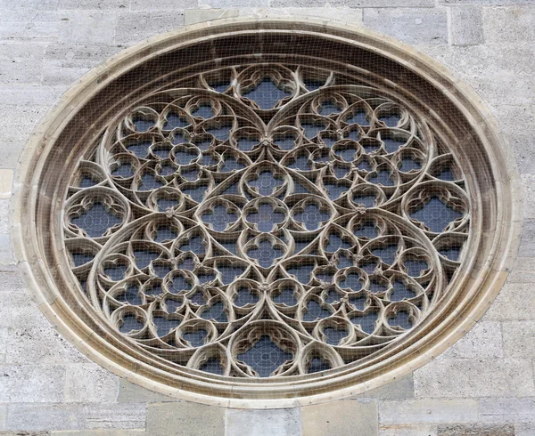 Janela de rosa na Catedral de St. Stephens em Viena — Fotografia de Stock