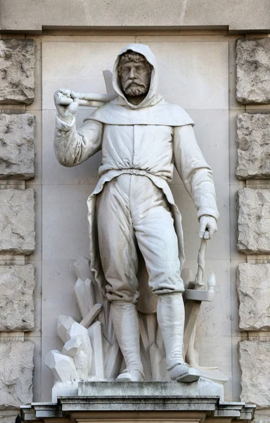 Werner David: Minero, en la fachada del Neuen Burg en Heldenplatz en Viena — Foto de Stock