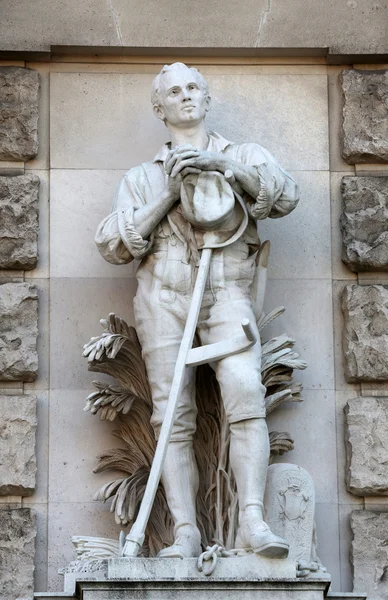 Anton Paul Wagner: Befriade bonde, på fasaden av den Neuen Burg på Heldenplatz i Wien — Stockfoto