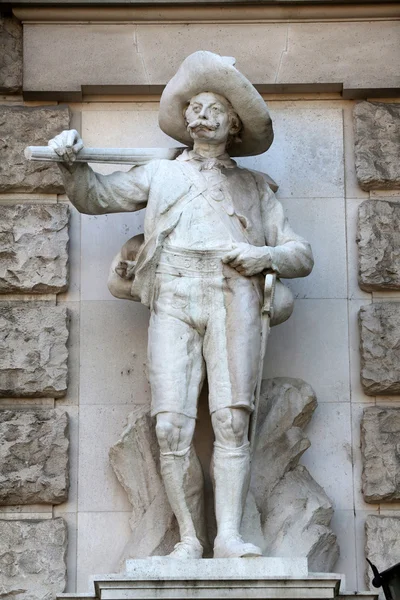 Johann Silbernagl: Tiroler, na fasádě Neues Burg na Heldenplatz ve Vídni — Stock fotografie