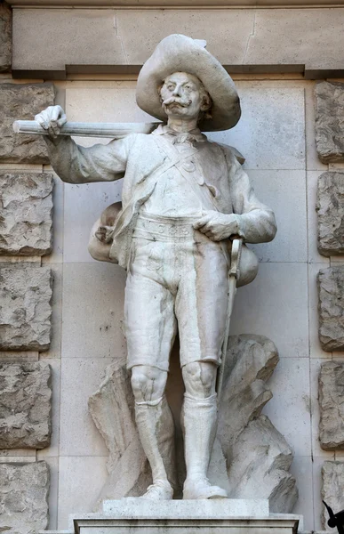 Johann Silbernagl: Tiroler, na fasádě Neues Burg na Heldenplatz ve Vídni — Stock fotografie