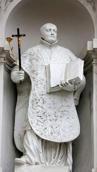 Statue of Saint, Church of the nine choirs of angels in Vienna