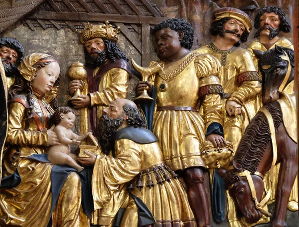 Krippe, Anbetung der Heiligen Drei Könige — Stockfoto