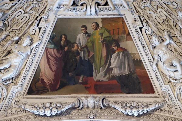 Fragment van de koepel in de kapel van Saint Charles Borromeo, Dom van Salzburg — Stockfoto