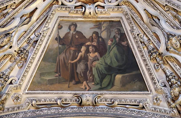 Fragment av kupolen i kapell av Saint Sebastian, Salzburg Cathedral — Stockfoto