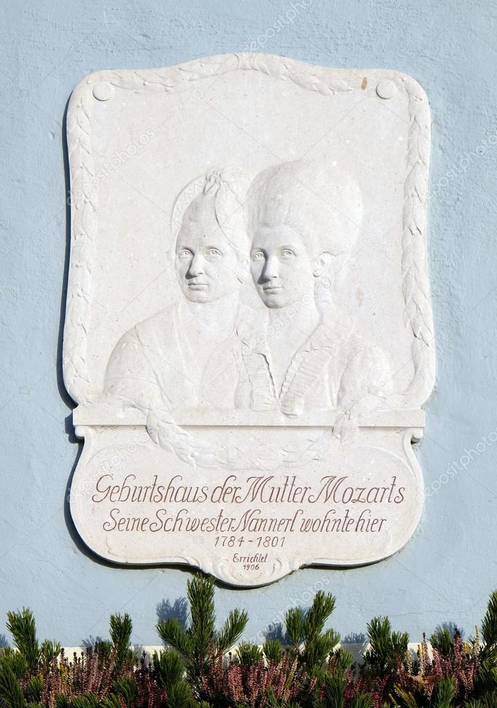 Place where W. A. Mozart's mother, Anna Maria Pertl, was born and his sister, Maria Anna, lived for 17 years in St. Gilgen on Wolfgang See lake, Austria