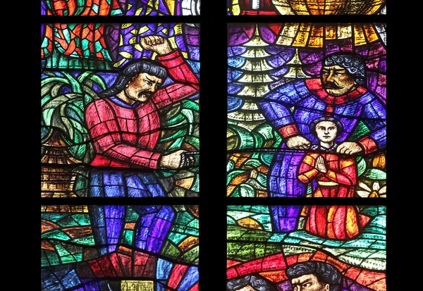 Asie okno, vitráže v votivní Kirche ve Vídni — Stock fotografie