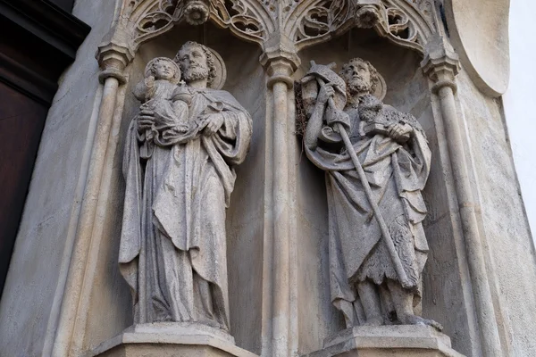 St. Joseph holding baby Jesus and St. John the Baptist — Stock Photo, Image