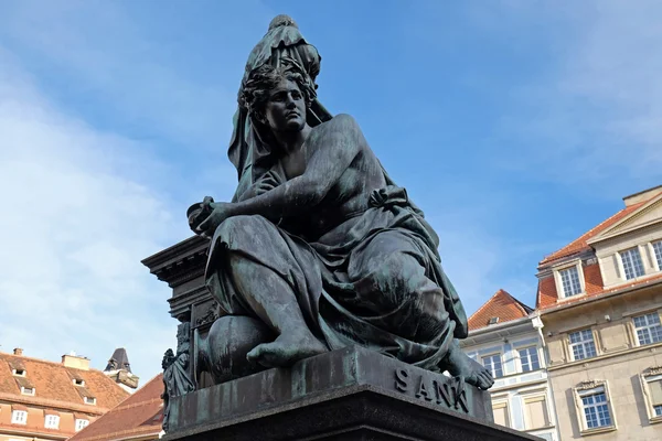 Archduke Johann Fountain, Hauptplatz square, Graz, Styria, Áustria — Fotografia de Stock