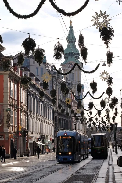 Tramway nel centro di Graz, Austria — Foto Stock
