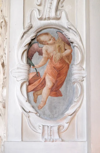 Angel, fresk w Graz katedry poświęconej Saint Giles w Graz, Styria, Austria — Zdjęcie stockowe