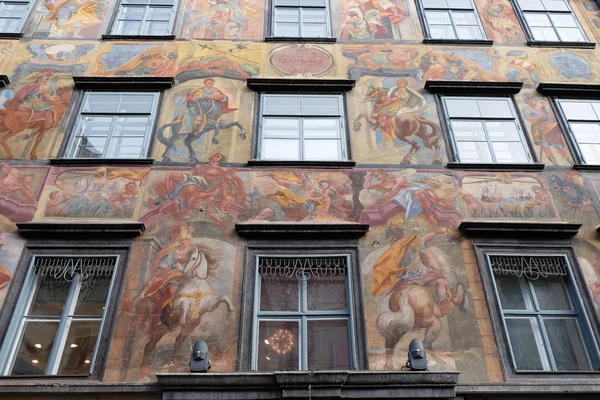 Pintura barroca de fachada en la Grazer Herrengasse de Graz en Austria —  Fotos de Stock
