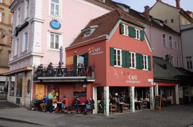 Cafe in the historical city center of Graz, Austria
