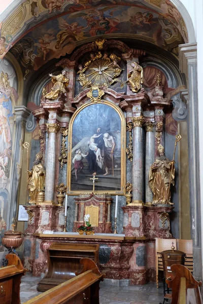 Ołtarz Świętego Jana Bożego w kościele Barmherzigenkirche w mieście Graz, Styria, Austria — Zdjęcie stockowe