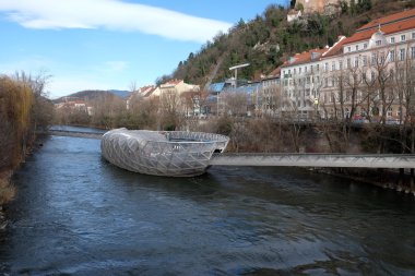 Graz, Avusturya Mur Nehri üzerinde yapay ada