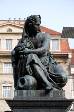 Arşidük Johann Fountain, alegorik temsil nehrin Sann, Hauptplatz Meydanı, Graz, Avusturya