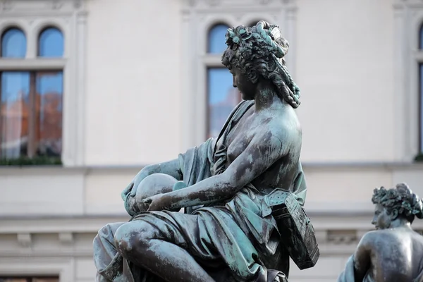 Archduke Johann Fountain, allegorical representation of the river Enns, Hauptplatz square, Graz, Austria — Stock Photo, Image