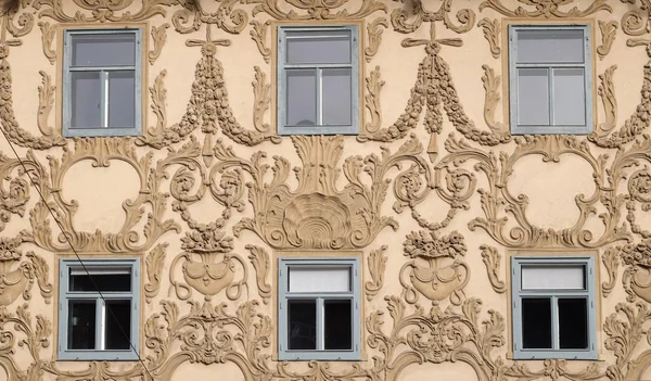 Stucco fachada de Luegghaus, Luegg House, Graz, Áustria — Fotografia de Stock