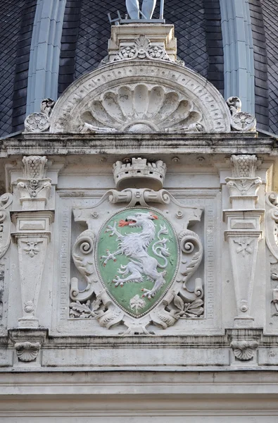 Stema Graz, detalii fațadă Primăria Rathaus, Graz, Austria — Fotografie, imagine de stoc