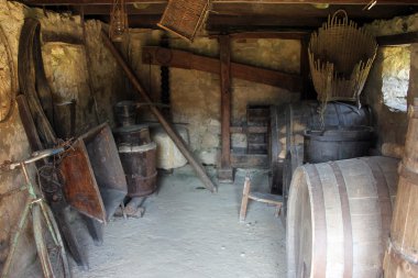 Şarap mahzeni etnik halk Müzesi Staro Selo Kumrovec, Kuzey İlçesi Zagorje Hırvatistan