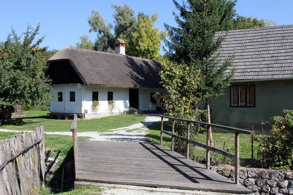 Hırvat Kırsal Pastoral Köy Sahne Kumrovec Tarihi Köy Hırvatistan Zagorje — Stok fotoğraf