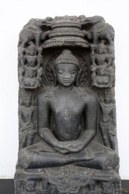 Rishabhanatha, 11 bulunan bazalt, Kosam, şimdi Kalküta, Hindistan müzesinde 15 Şubat 2014 maruz Allahabad yüz üzerinden