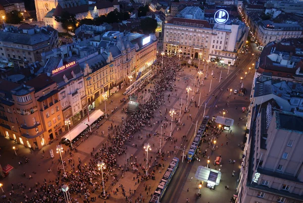 Procession Streets City Day Our Lady Kamenita Vrata Patroness Zagreb — Stock Photo, Image