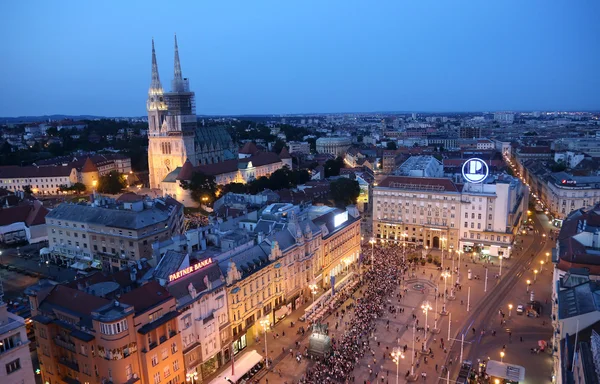 Procession Dans Les Rues Ville Pour Une Journée Notre Dame — Photo