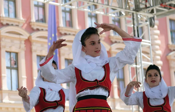 Members of folk group Deshmoret e Kombit from Pristina, Kosovo — Stock Photo, Image