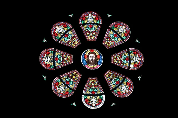 Jesus, Glasfenster in der Basilika Mariä Himmelfahrt in Marija bistrica, Kroatien — Stockfoto