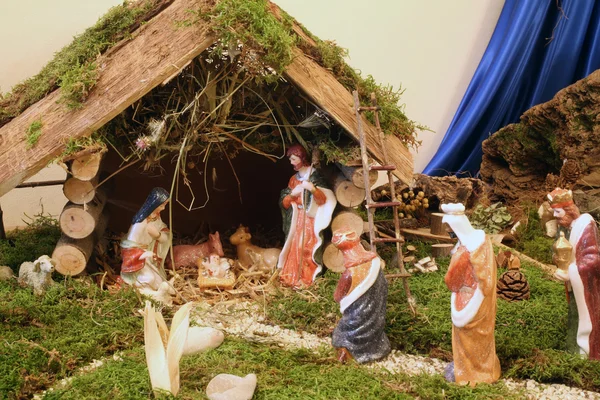 Σκηνή Nativity Γέννηση Του Ιησού — Φωτογραφία Αρχείου