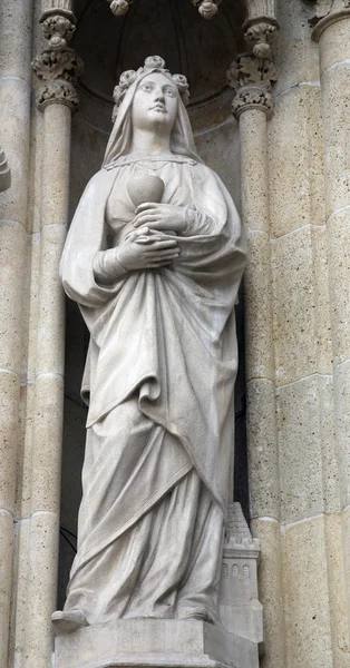 Saint Barbara, portal of the Zagreb cathedral — Stock Photo, Image