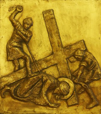 Çarmıhın 3. İstasyonları, İsa ilk kez düştü, Spansko, Zagreb, Hırvatistan 'daki Our Lady of Sorrows Kilisesi