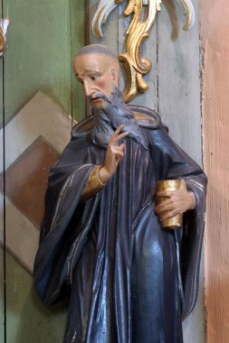 Statue of Saint on altar of Saint Anthony of Padua in the Parish Church of Exaltation of the Holy Cross in Kriz, Croatia
