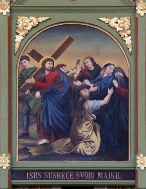 4 istasyonları haç, İsa onun annesi, kilise Aziz Matthew Stitar, Hırvatistan karşılamaktadır.