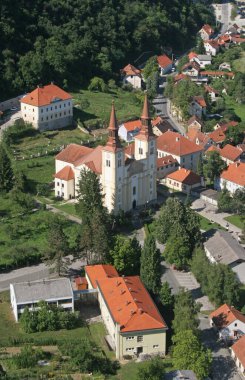 Hırvatistan 'ın Pregrada kentinde Bakire Meryem Varsayımı Kilisesi