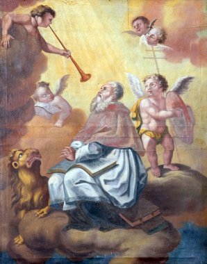 Hırvatistan 'ın Kotari kentindeki Noblac Kilisesi' nde Aziz Jerome sunağı