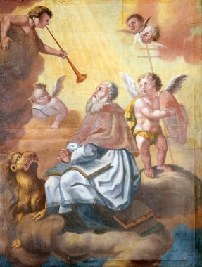 Hırvatistan 'ın Kotari kentindeki Noblac Kilisesi' nde Aziz Jerome sunağı