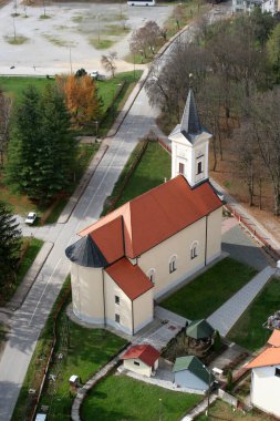 Hırvatistan 'ın Topusko kentinde Kutsal Bakire Meryem' in Ziyareti Kilisesi