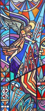 Başmelek Aziz Mikail, Hırvatistan 'ın Velika Gorica kentindeki Aziz Peter ve Paul kilisesinin vitraylı penceresinin taslağını çizdi.